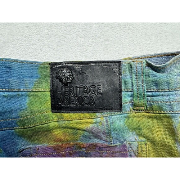 Heritage By America Men's Jeans Size 36x33 Tie Dye Denim Distressed Unique 36 30 - Picture 6 of 16